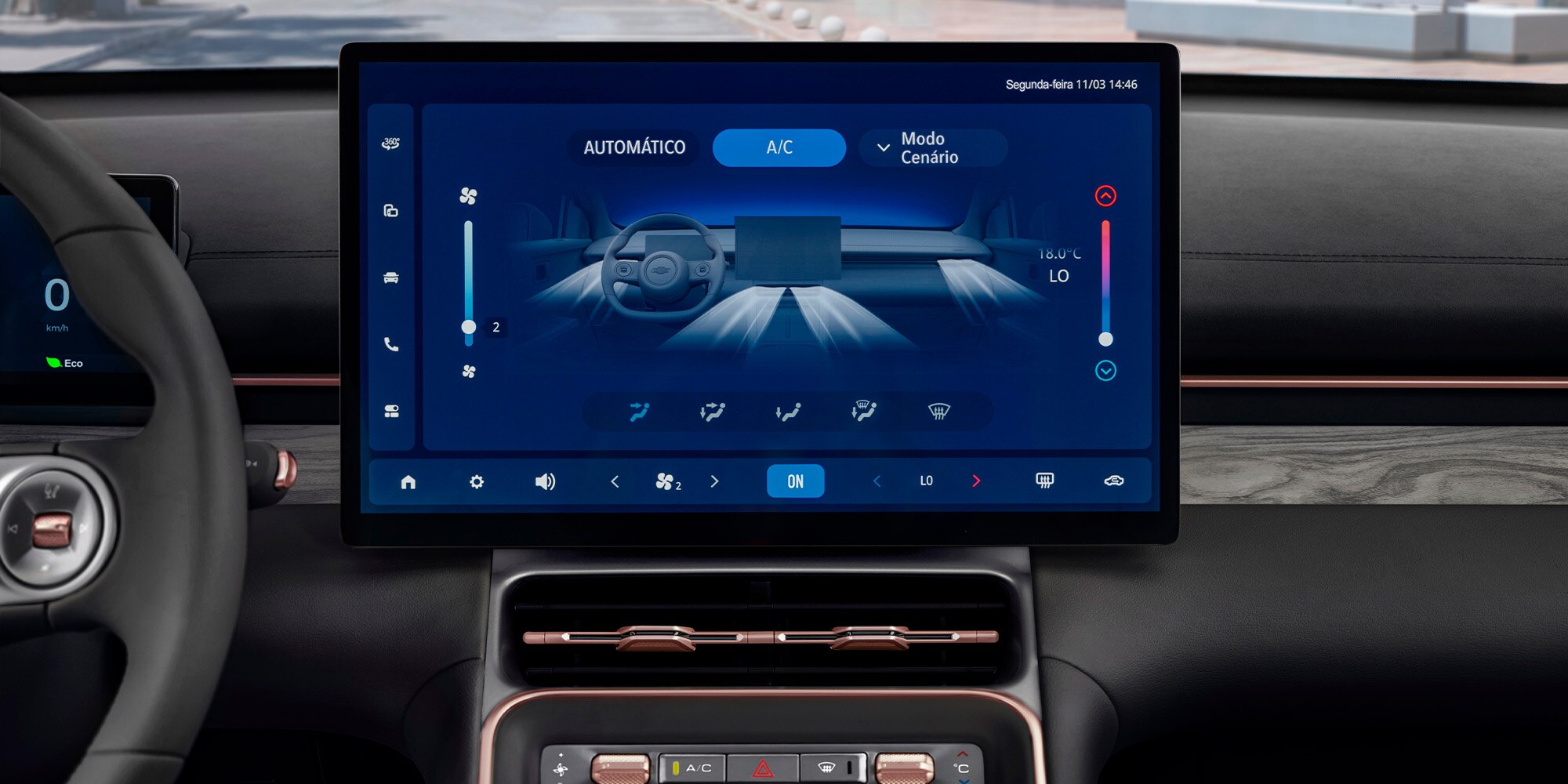 Pantalla digital central de la Chevrolet Captiva PHEV